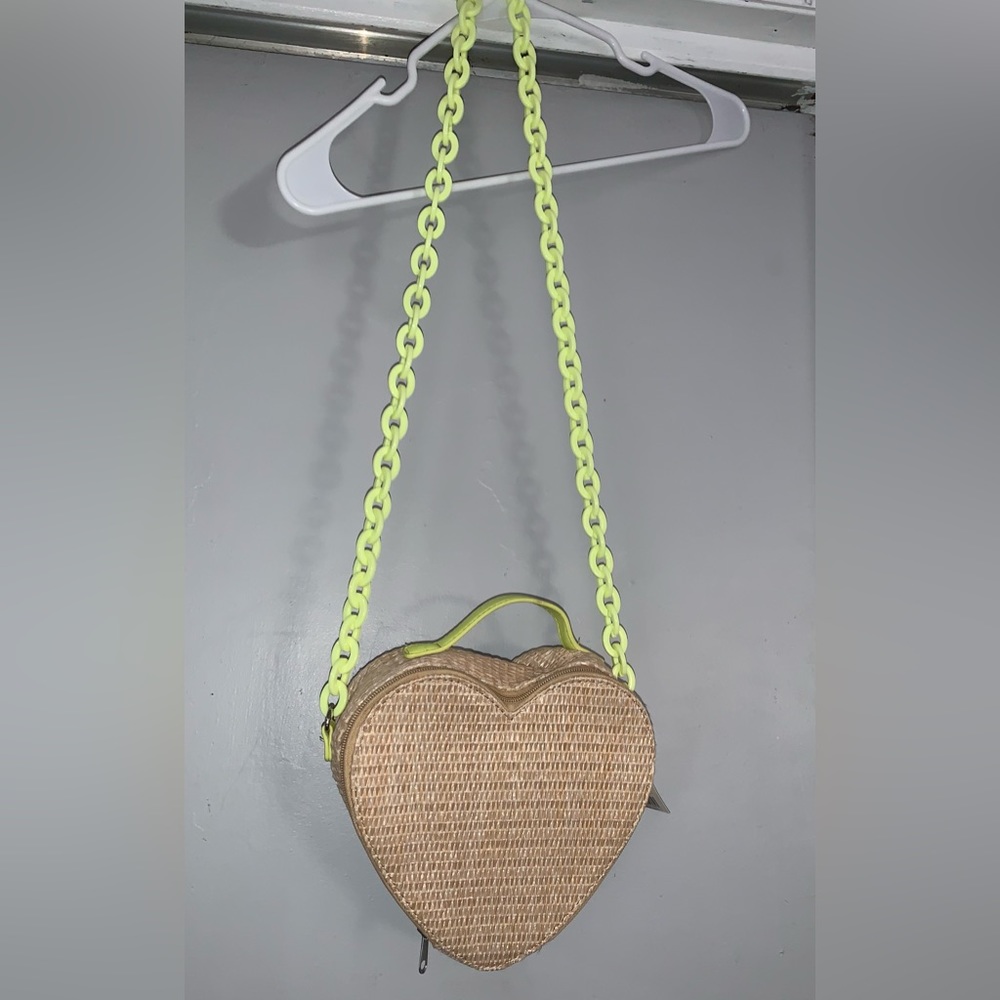 Cat & Jack Heart-Shaped Crossbody Bag with Neon Strap